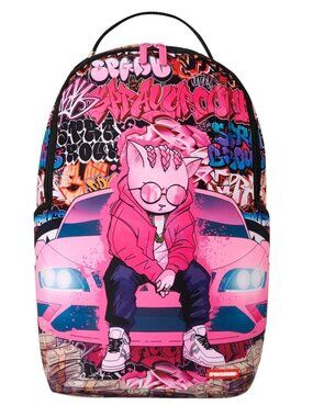 Sprayground Kitty Cash Whatever Backpack🔥New Black Bookbag Large School Bag